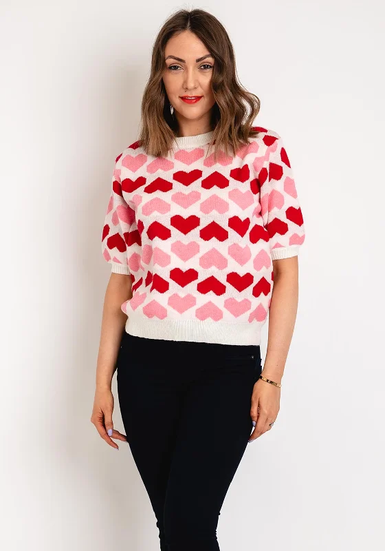 Your Wallet Will Thank You!Serafina Collection One Size Heart Print Knit Sweater, Rouge Your Wallet Will Thank You!Serafina Collection One Size Heart Print Knit Sweater, Rouge