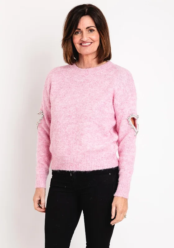 Limited Time Offer!Serafina Collection One Size Heart Cut-Out Sweater, Rose