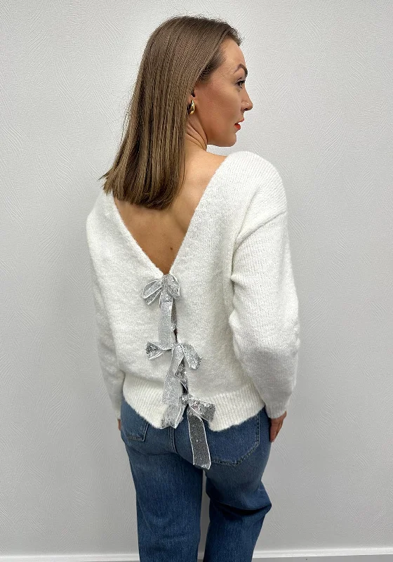 Snag the Best Prices Now!Serafina Collection One Size Sequin Bow Tie Cardigan, White Snag the Best Prices Now!Serafina Collection One Size Sequin Bow Tie Cardigan, White