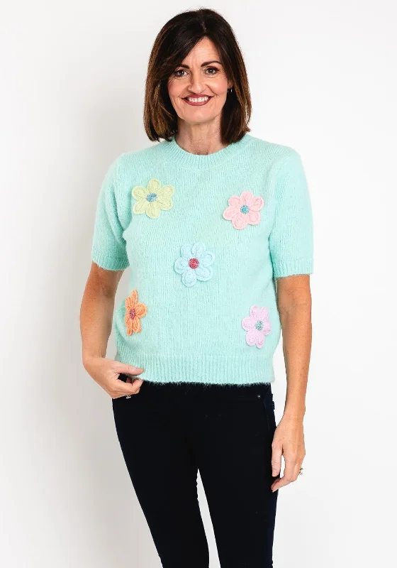 Price Drops You’ll Love!Serafina Collection One Size Knitted Flower Applique Sweater, Green Price Drops You’ll Love!Serafina Collection One Size Knitted Flower Applique Sweater, Green