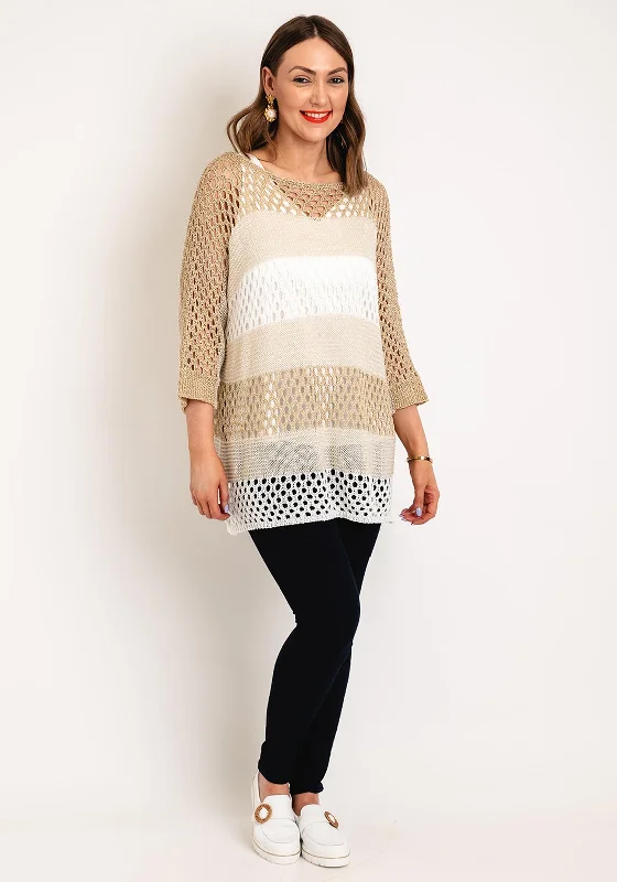 Limited Edition, Limited Price!Serafina Collection One Size Ajour Knit Sweater, Gold Limited Edition, Limited Price!Serafina Collection One Size Ajour Knit Sweater, Gold