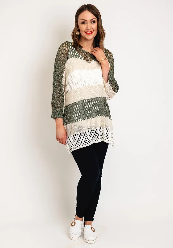 Score Big Savings Today!Serafina Collection One Size Ajour Knit Sweater, Green