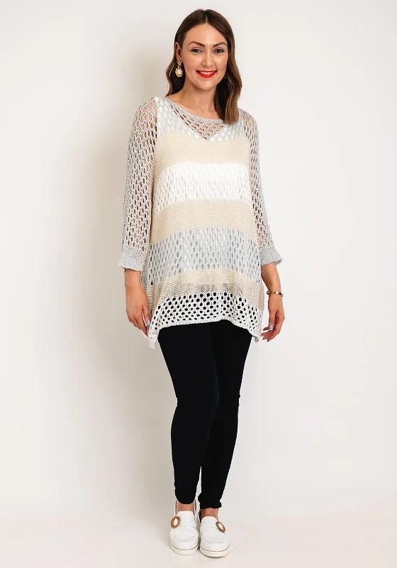 Your Exclusive Offer Awaits!Serafina Collection One Size Ajour Knit Sweater, Silver Your Exclusive Offer Awaits!Serafina Collection One Size Ajour Knit Sweater, Silver