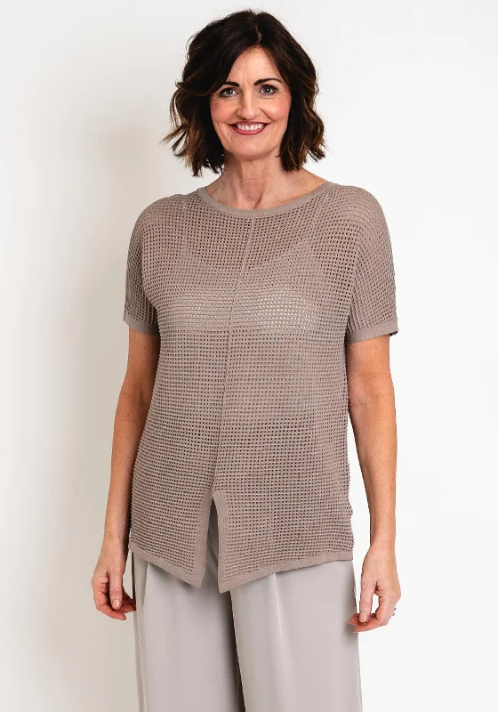 Get More for Less!Malissa J One Size Ajour Knit Top, Mushroom