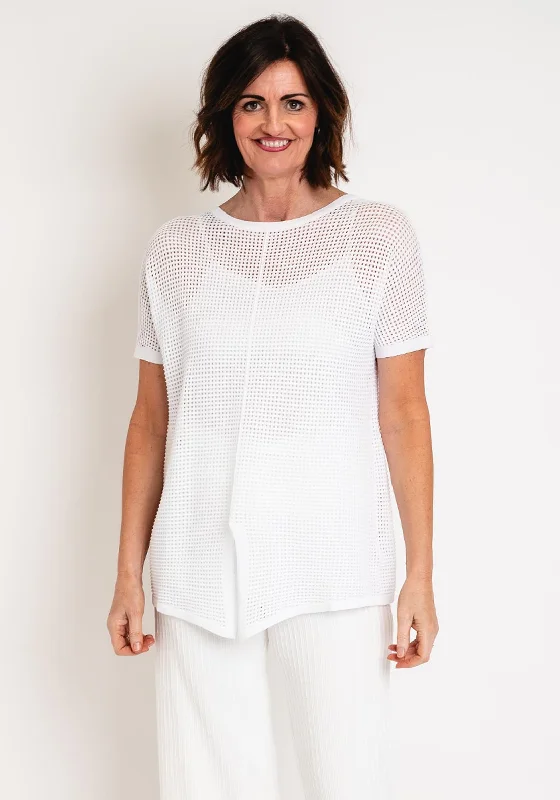 Hurry, Sale Ends Soon!Malissa J One Size Ajour Knit Top, White