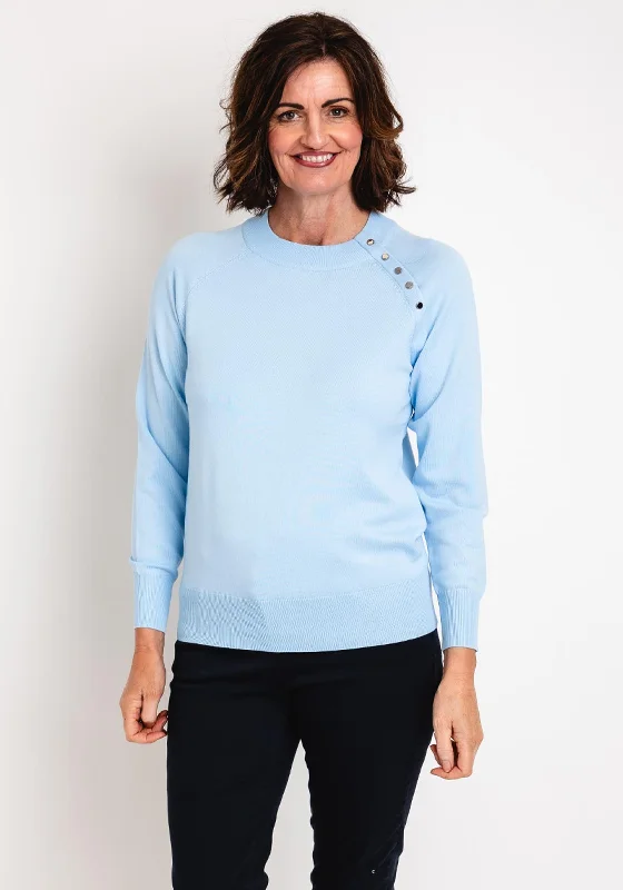 Buy One, Get One Free!Micha Button Shoulder Sweater, Light Blue