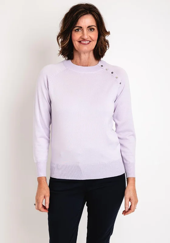 Enjoy Huge Discounts Now!Micha Button Shoulder Sweater, Lilac