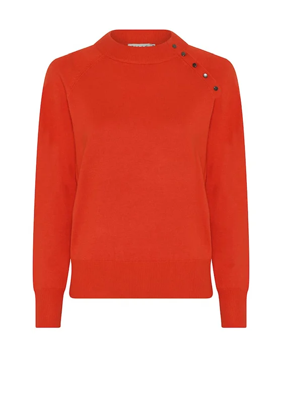 Time to Save Big!Micha Studded Basic Knit Jumper, Orange