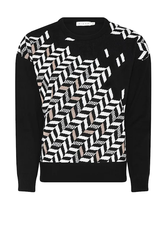 Act Fast – Limited Time Savings!Micha Metallic Geometric Print Jumper, Black