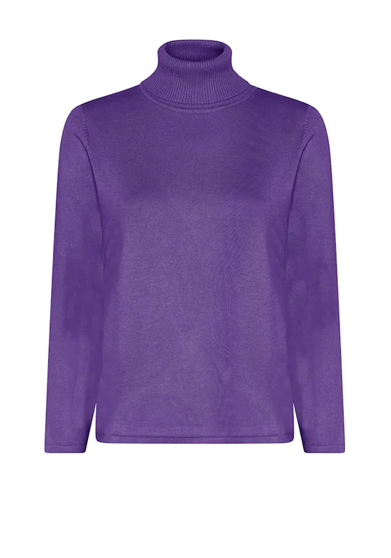 Save Money, Shop Happy!Micha Polo Neck Basic Knit Jumper, Purple