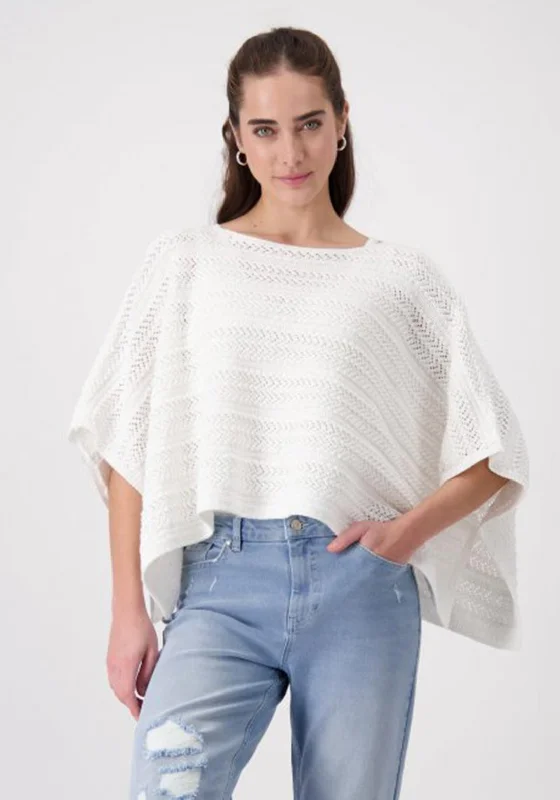 Exclusive Savings This Week!Monari Mini Sequin Cable Pattern Poncho, Off-White