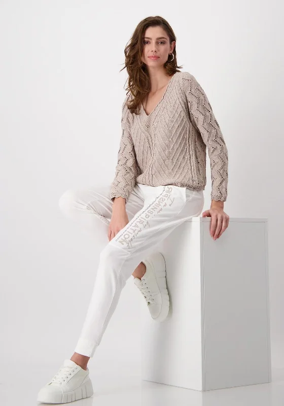 Enjoy Huge Discounts Now!Monari Sequin V Neck Knit Jumper, Beige