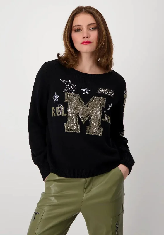Today Only – Don’t Miss It!Monari Rhinestone Varsity Jumper, Black