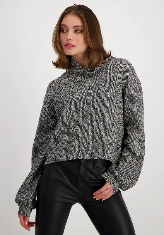 Hurry, Sale Ends Soon!Monari Herringbone Knit Jumper, Black & White