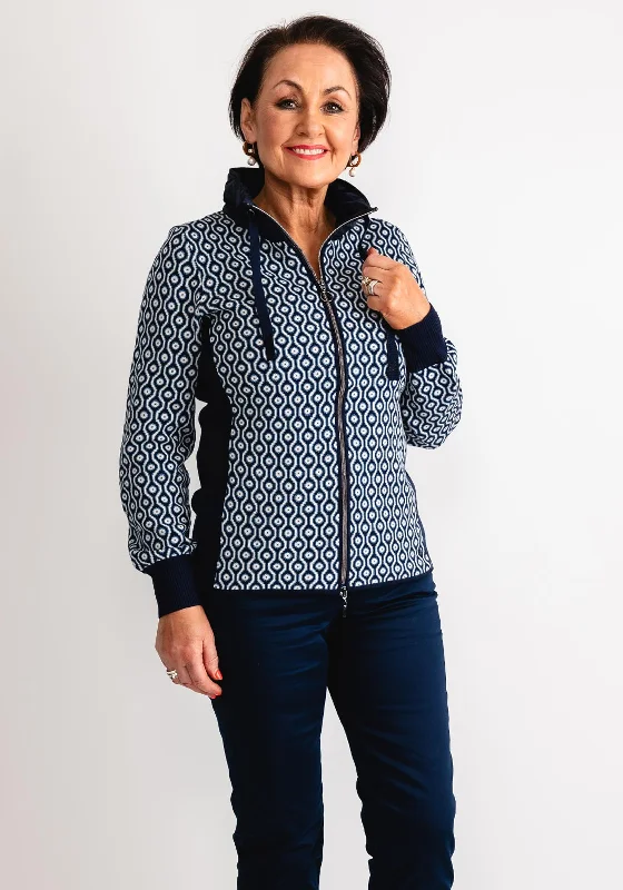Find Your Perfect Deal Today!Olsen Eva Zip Up Knitted Cardigan, Navy Multi