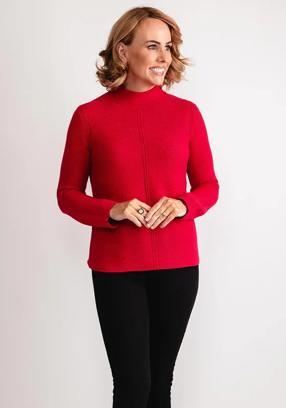 Crazy Discounts Inside!Oui Funnel Neck Knit Jumper, Pink