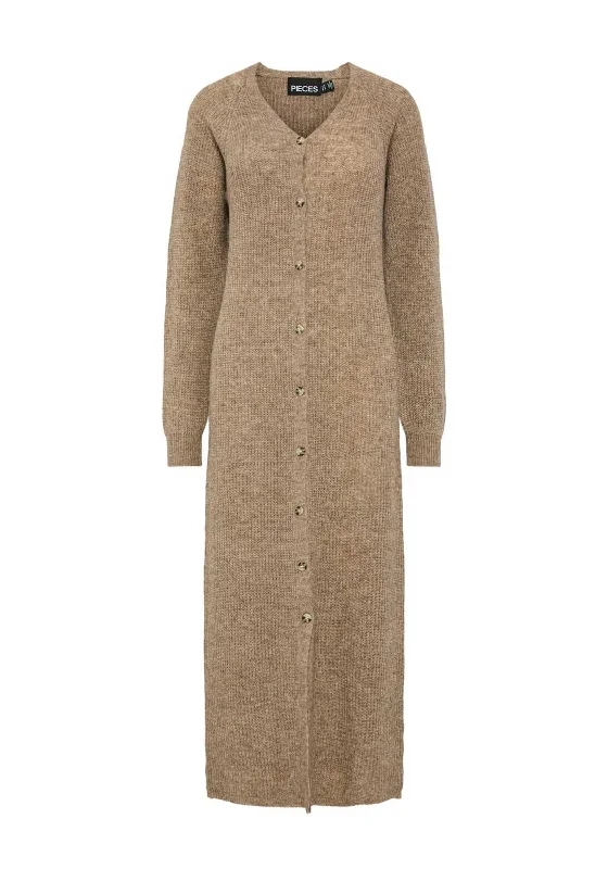 Great Deals, Just for You!Pieces Flora V Neck Long Cardigan, Morel