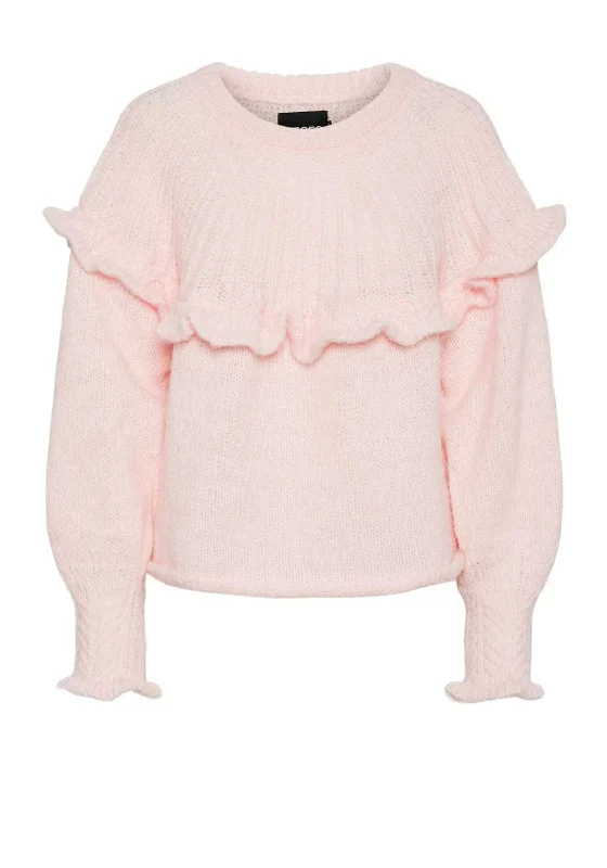 Flash Deals – Act Quickly!Pieces Rikka Frill Open Knit Jumper, Ballerina
