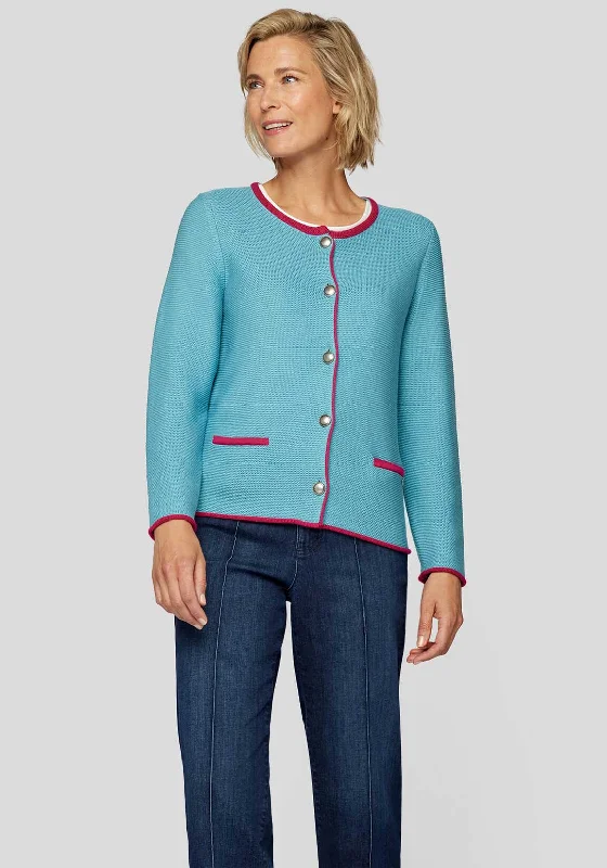 Exclusive Deals Just for You!Rabe Contrast Trim Knit Cardigan, Blue