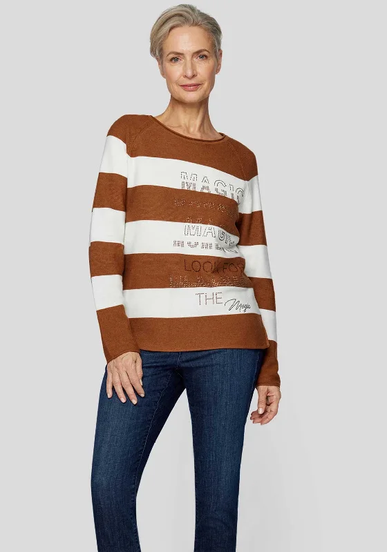 Shop Now and Save!Rabe Striped Rhinestone Knit Jumper, Brown