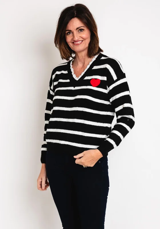 Shop Before It’s Gone!Serafina Collection One Size Striped Sweater, Black