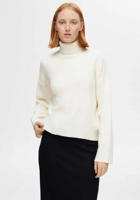 Get It Before It’s Gone!Selected Femme Kamma Knit Roll Neck Jumper, Birch