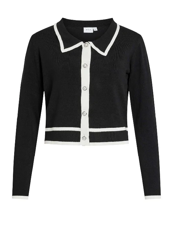 Save Money, Shop Happy!Vila Blair Monochrome Cardigan, Black & White
