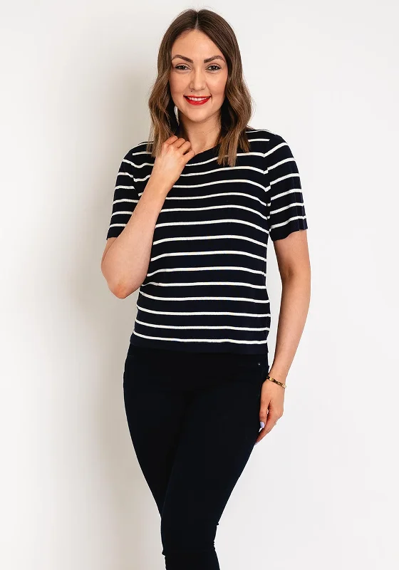 Exclusive Deals Just for You!Vila Fulina Round Neck Striped Sweater, Navy