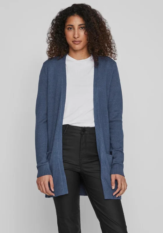 Don’t Wait – Deals Won’t Last!Vila Ril Long Open Knit Cardigan, Bijou Blue