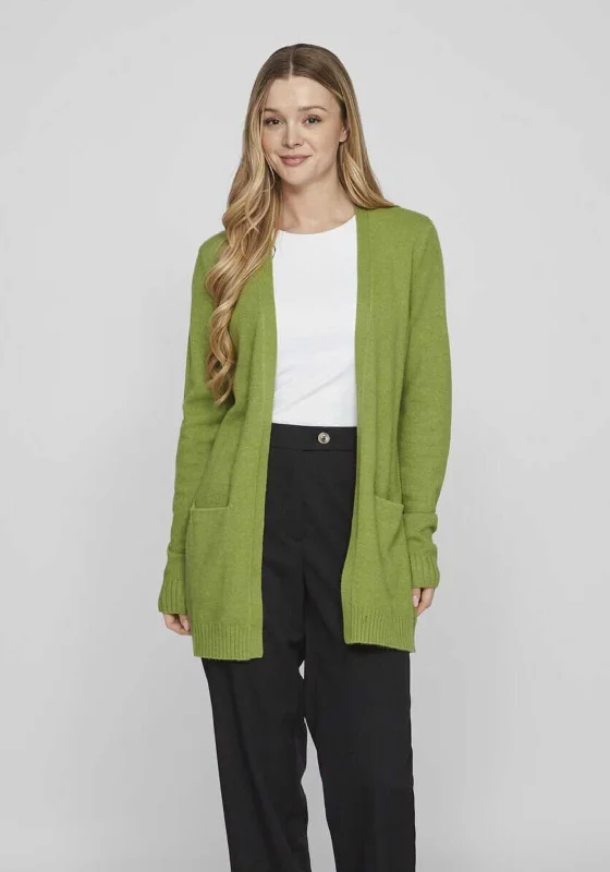 Limited Stock Available!Vila Ril Long Open Knit Cardigan, Kelp Forest