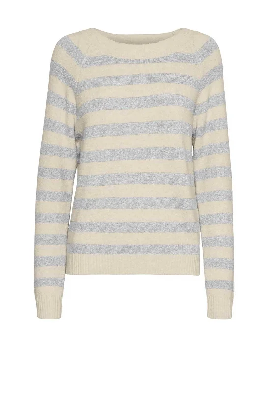 Save More Than Ever!Vero Moda Doffy Knit Jumper, Cream and Light Grey