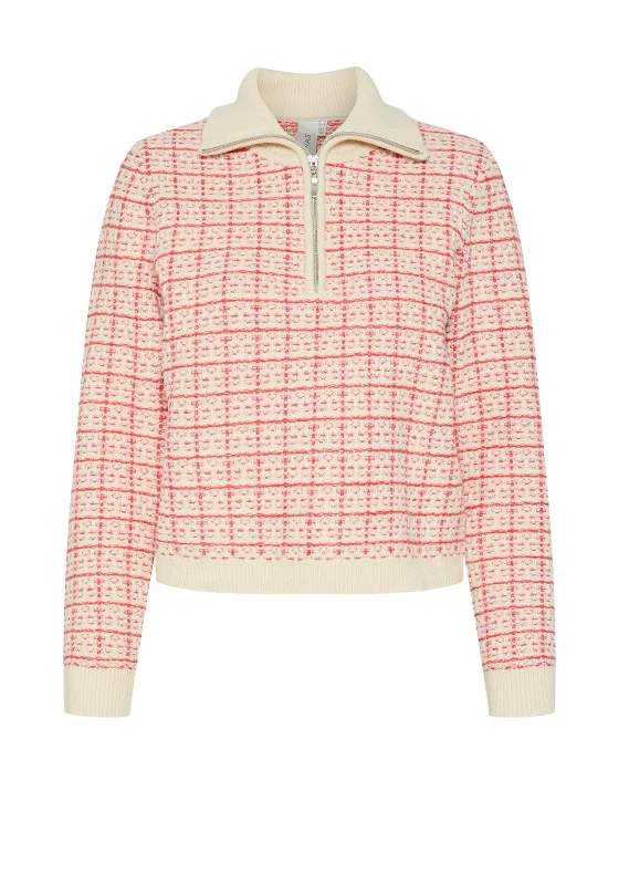 Lowest Prices Guaranteed!Y.A.S Liviana Half Zip Jumper, Hibiscus