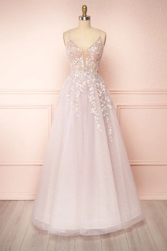 Hurry, Sale Ends Soon!Acacia | Floral Embroidered Tulle Maxi Dress