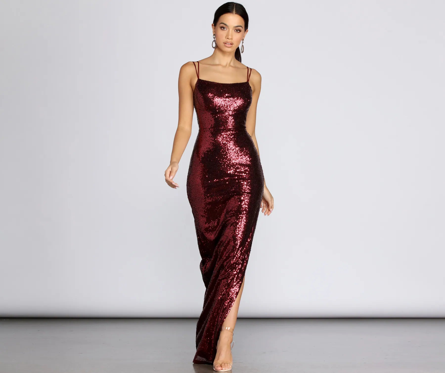 Must-Have Deals Inside!Ash High Slit Sequin Dress