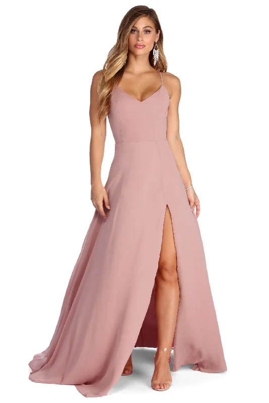 The Sale You’ve Been Waiting For!Bethany Formal High Slit Chiffon Dress