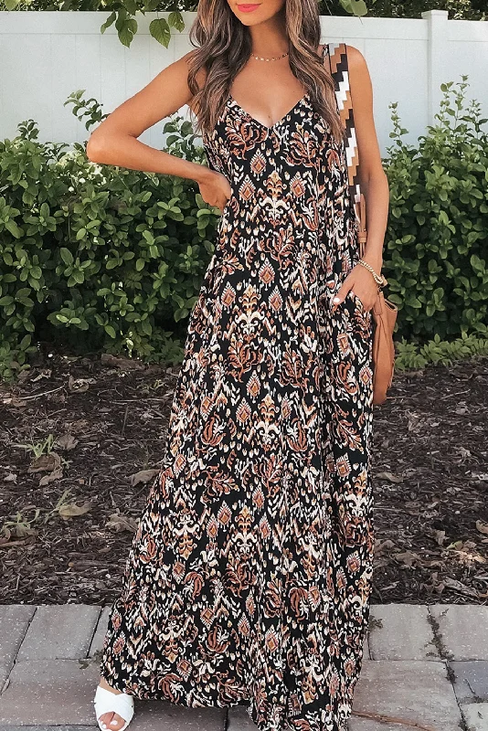 Shop Before It’s Gone!Boho Retro V-Neck Maxi Dress
