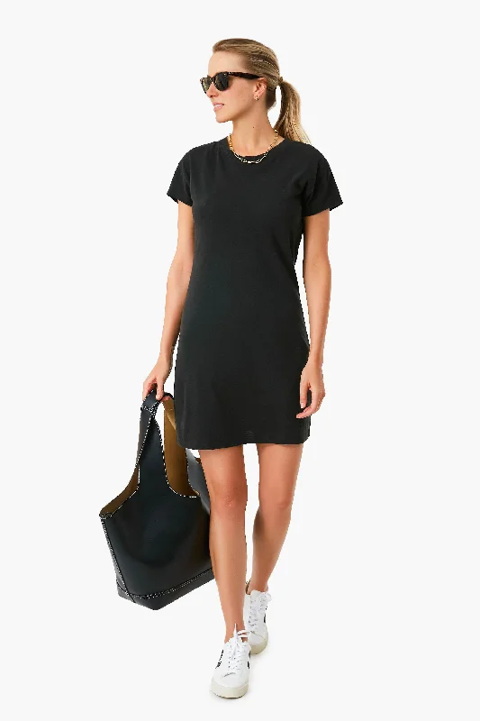 Act Fast – Limited Time Savings!Black Modern Slub Tee Dress