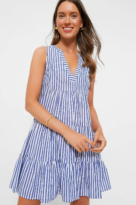 Seasonal Sale – Shop Now!Blue and White Stripe Sleeveless Cotton Poplin Kenzo Dress
