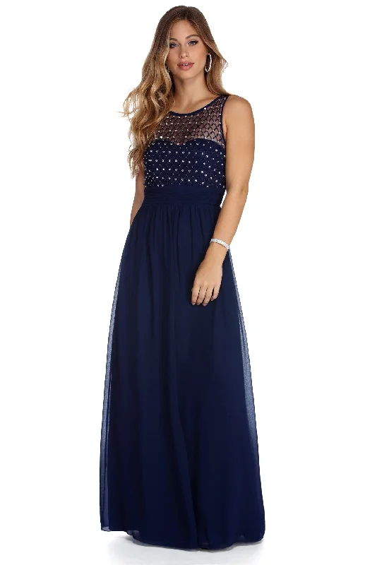 Exclusive Deals Just for You!Deanne Formal Heat Stone Chiffon Dress