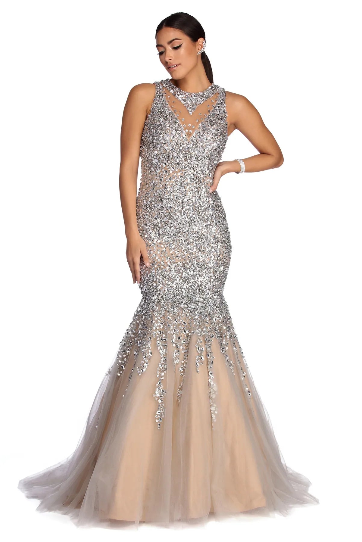 Biggest Sale of the Season!Everleigh Radiating Gemstone Mermaid Dress