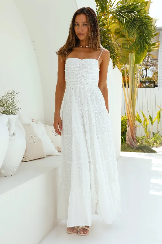 Instant Savings Await!Heavenly Aura Maxi Dress White