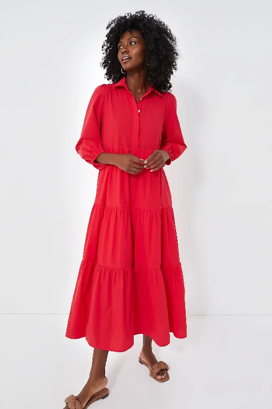 Score Huge Discounts Today!Hibiscus Red Mabel Maxi Dress