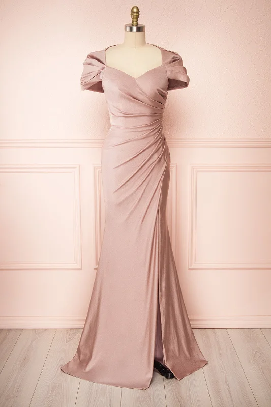 The Sale You’ve Been Waiting For!Karelle Mauve | Mermaid Maxi Dress w/ Bolero
