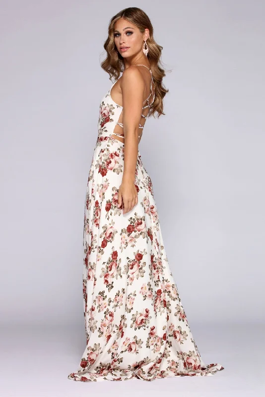 Buy More, Save More!Krystal Formal Floral Open Back Dress