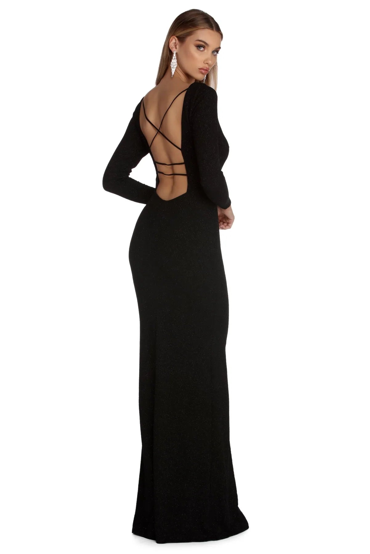The Best Offers Are Here!Kyleigh Formal Open Back Glitter Dress