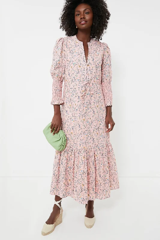 Limited-Time Price Drop!Light Pink Floral Lucille Maxi Dress