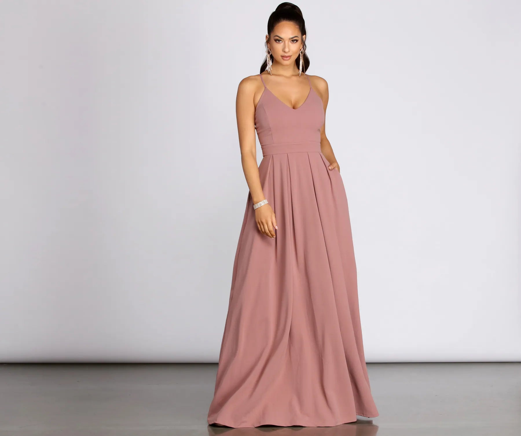 Your Shopping Spree Starts Here!Marlowe Formal Long Pleated Dress