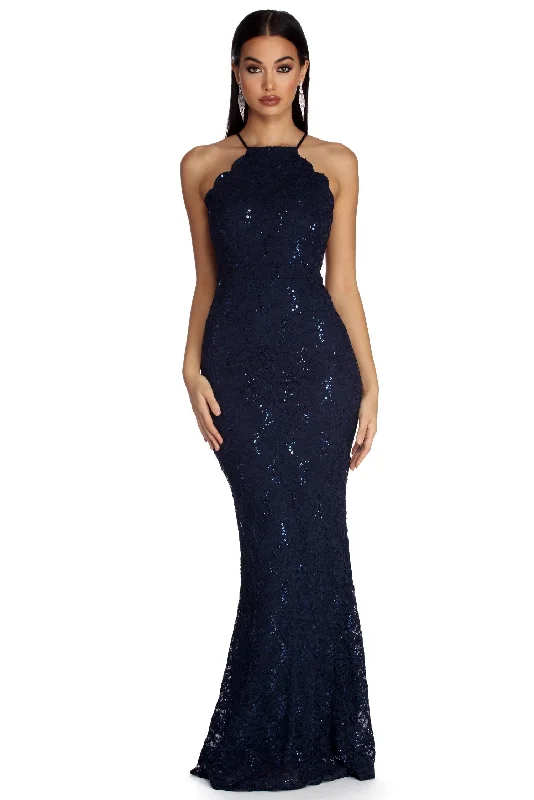 Huge Savings – Act Now!Mary Formal Sequin Lace Dress