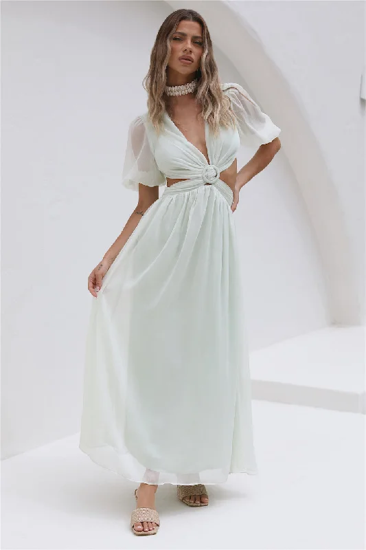 Get the Best for Less!Ocean Ripples Maxi Dress Green