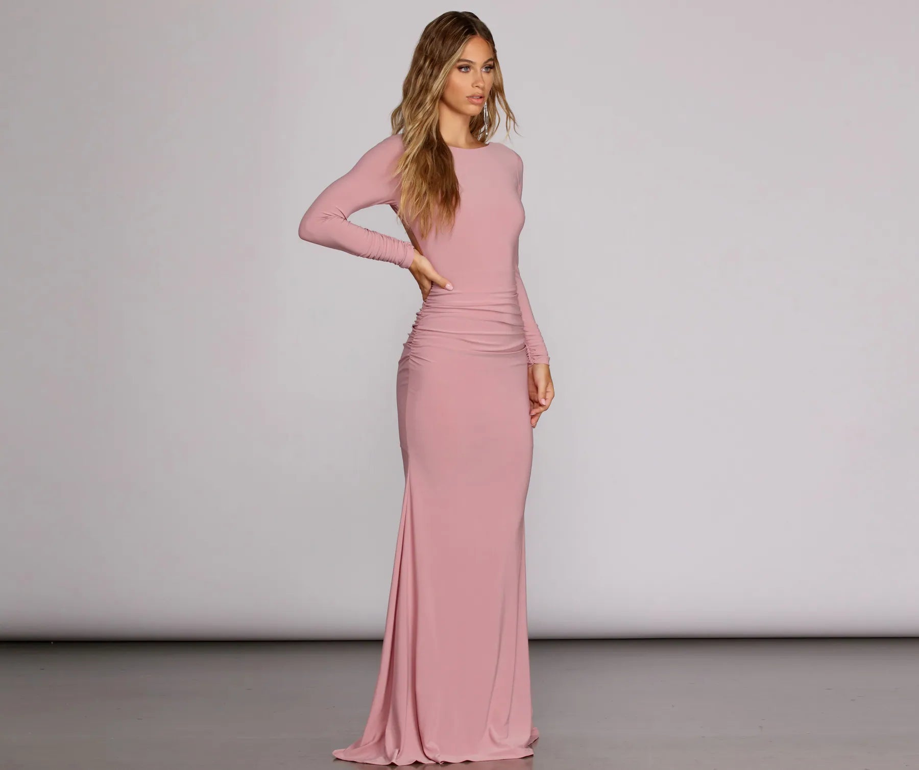Biggest Sale of the Season!Piper Ruched Open Back Gown